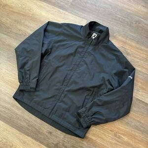 Footjoy Dryjoys Black Windbreaker Style Jacket Mens Sz M Golf